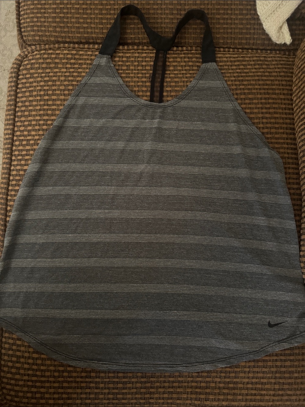 Nike Charcoal and Black Striped Racerback Tank